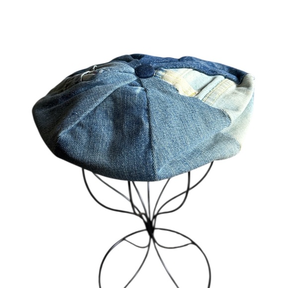 Vintage patchwork denim jean cabbie cap main image 11